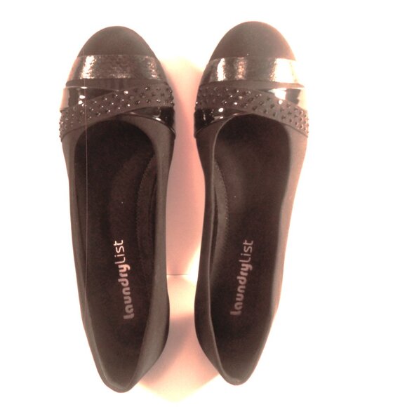 Laundry Lists Bernice Black Wedge Flats - Picture 2 of 7